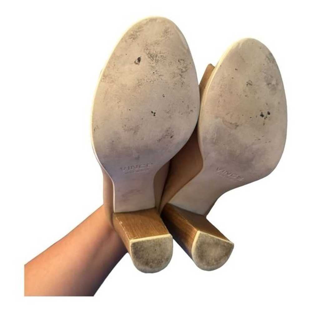 Vince Allison Peep-Toe Leather Mule Nude size 8 1… - image 6