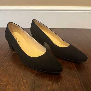 Jon Joseph Size 9 Black Suede Block Heels Made In 