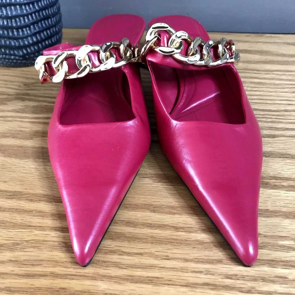 Zara Fuschia Pink Mules Gold Chain NEVER WORN Wom… - image 3