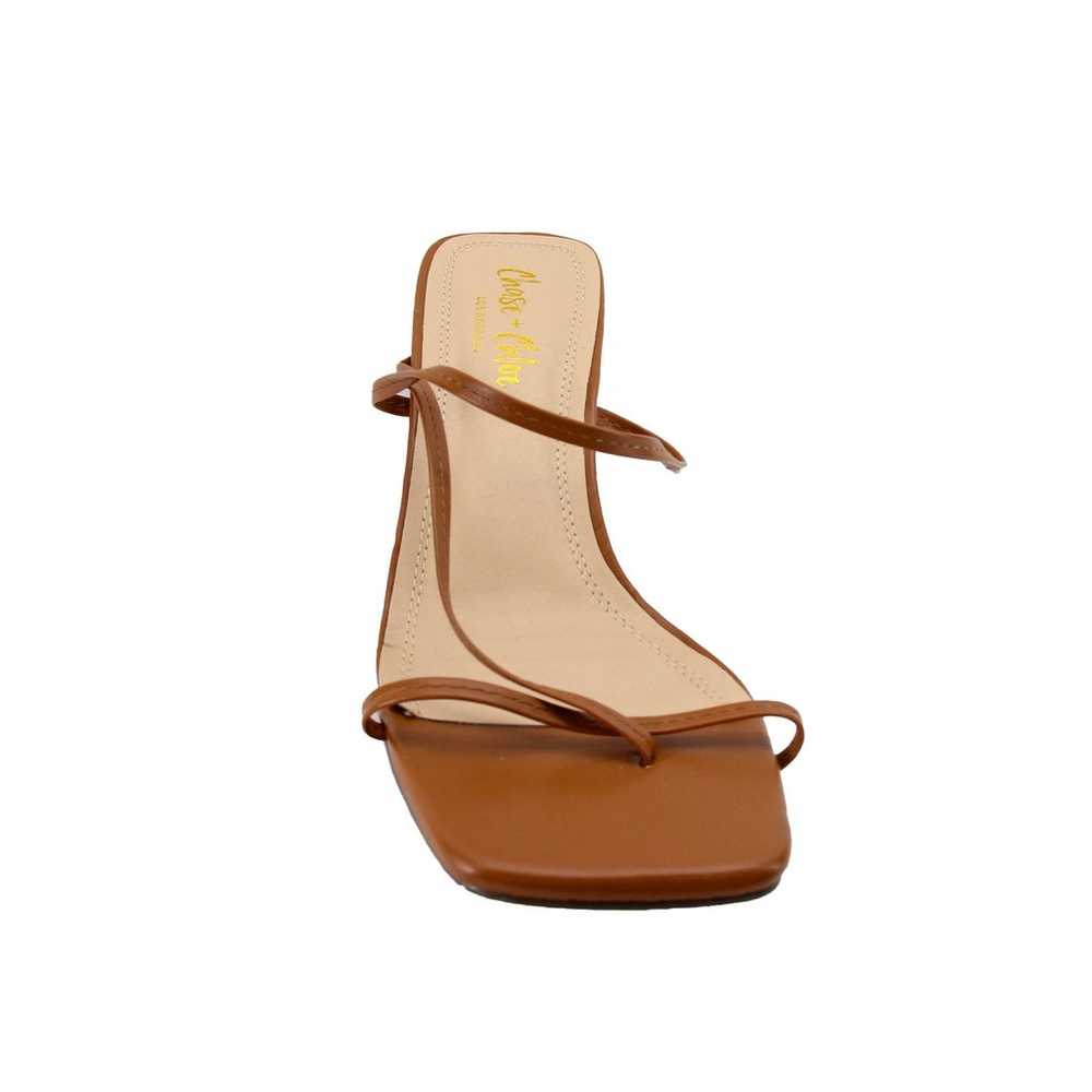 NEW Women's Chase & Chloe Brown Strap Chunky Heel… - image 2