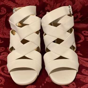 Michael Kors white leather sandals