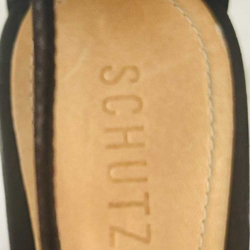 Schutz Platform Heels Size 10 Leather Sole Black … - image 2