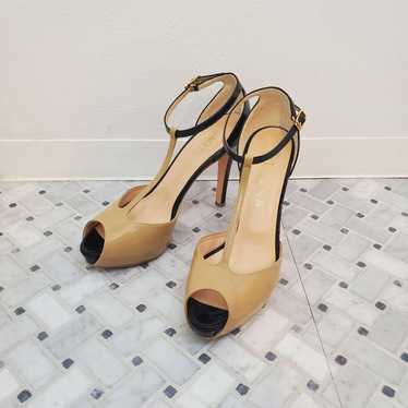 DIANA Beige Open-Toe High Heel Pumps with approxi… - image 1