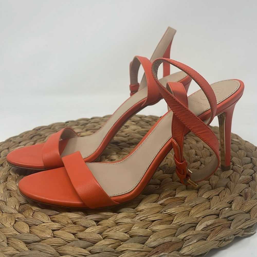 TORY BURCH Elana Orange Open Toe Heel Sandal size… - image 1