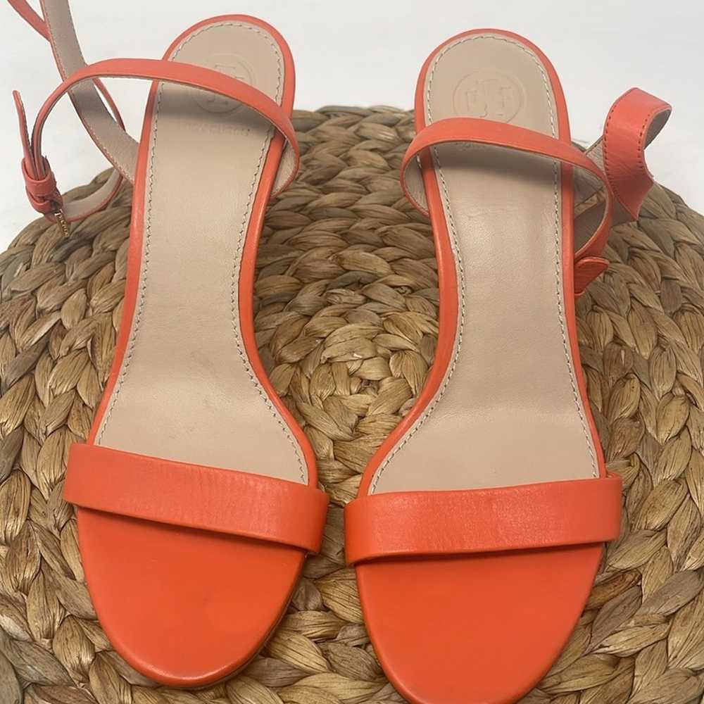 TORY BURCH Elana Orange Open Toe Heel Sandal size… - image 3