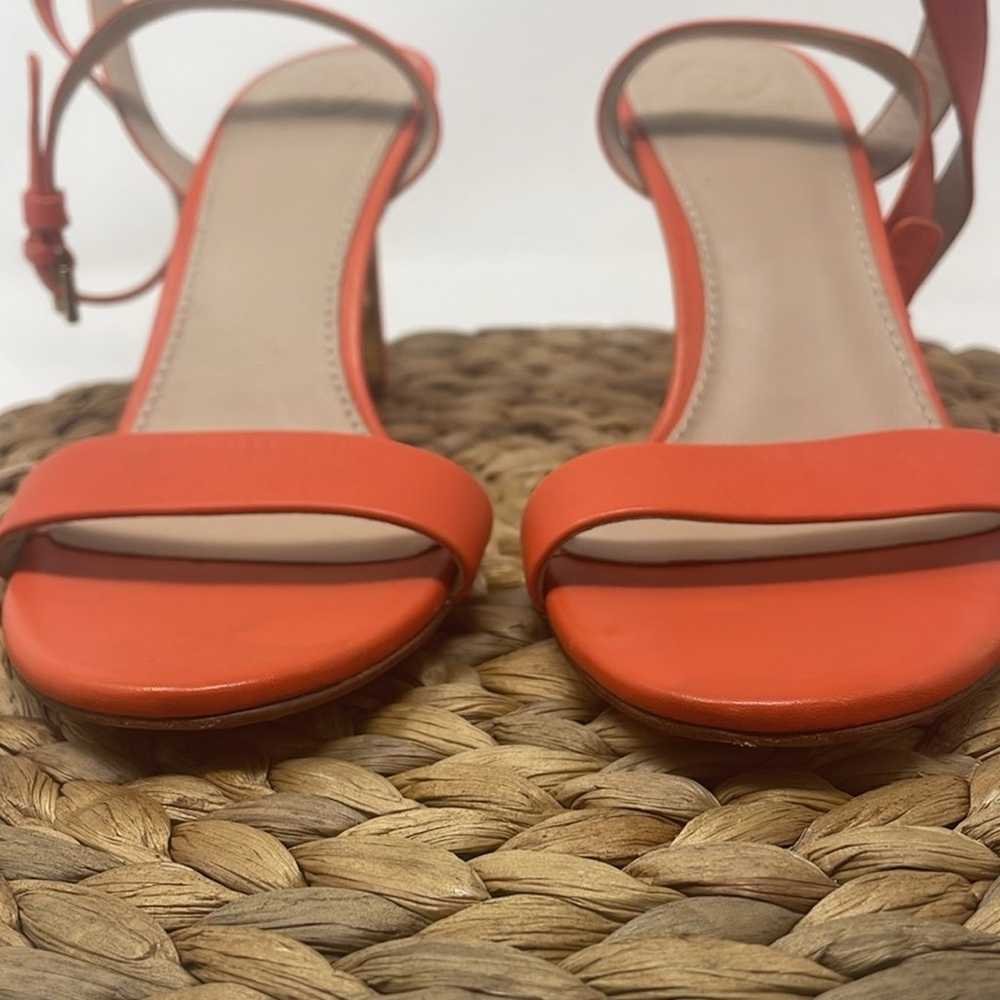 TORY BURCH Elana Orange Open Toe Heel Sandal size… - image 4