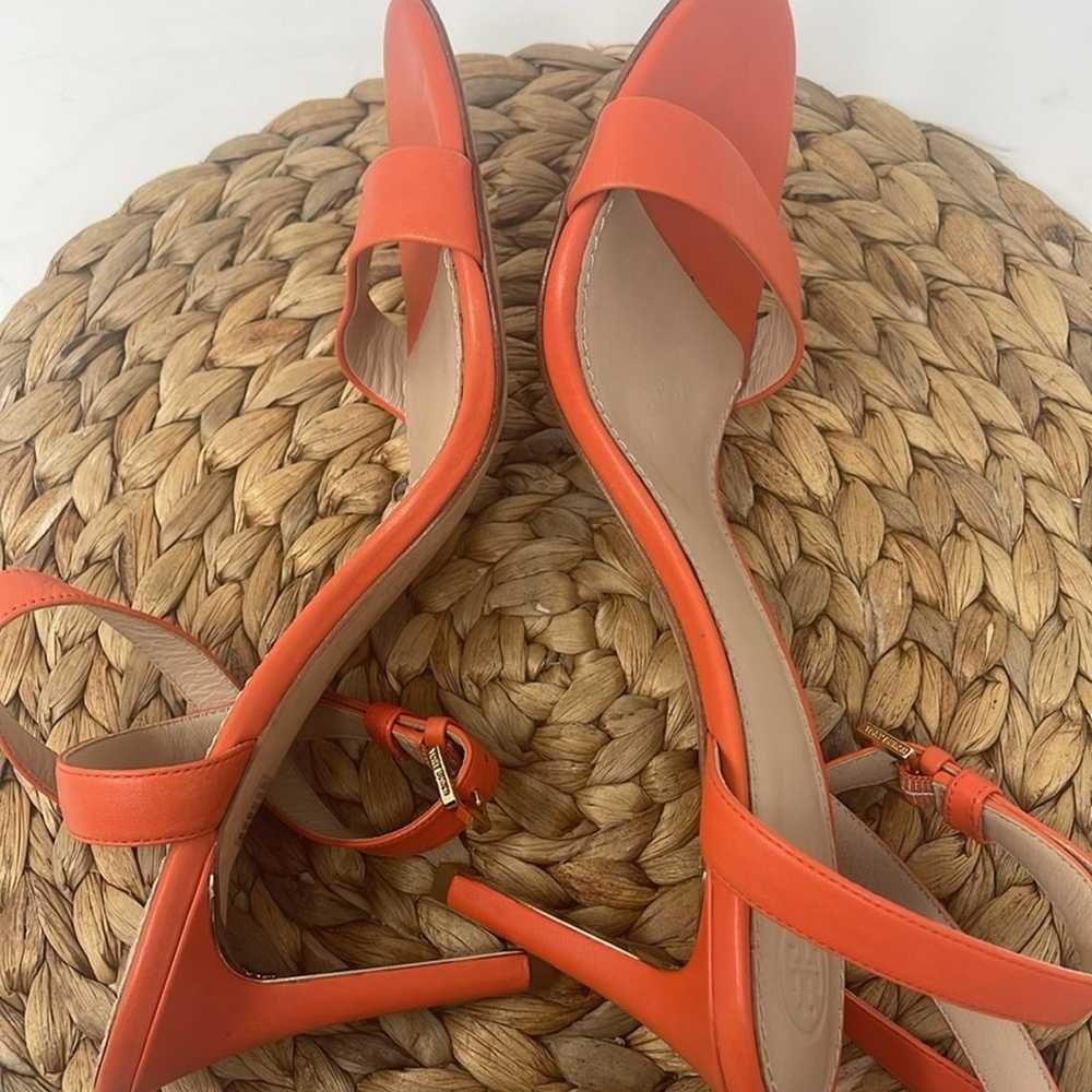 TORY BURCH Elana Orange Open Toe Heel Sandal size… - image 6