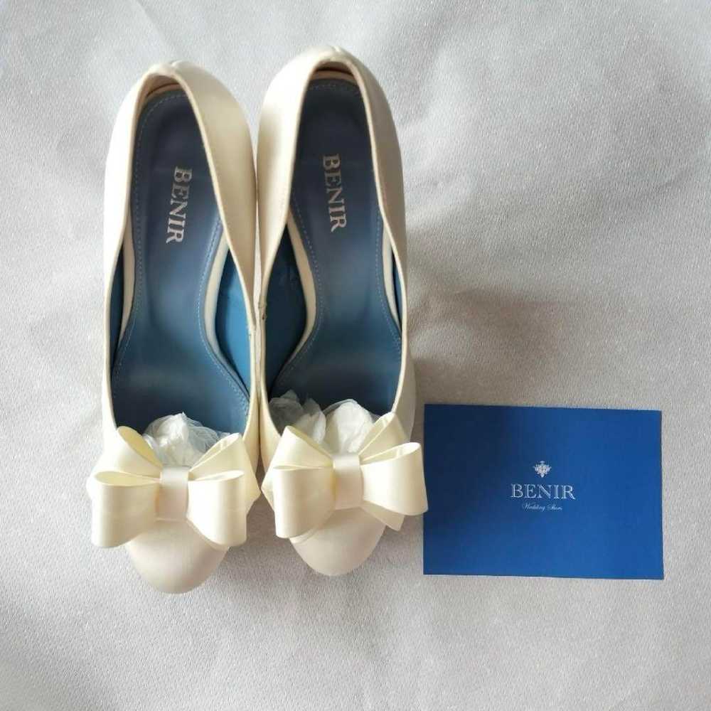 【BENIR】 Bridal shoes 37 with ribbon, 12cm heel - image 1