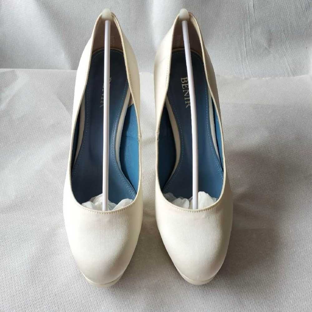 【BENIR】 Bridal shoes 37 with ribbon, 12cm heel - image 2