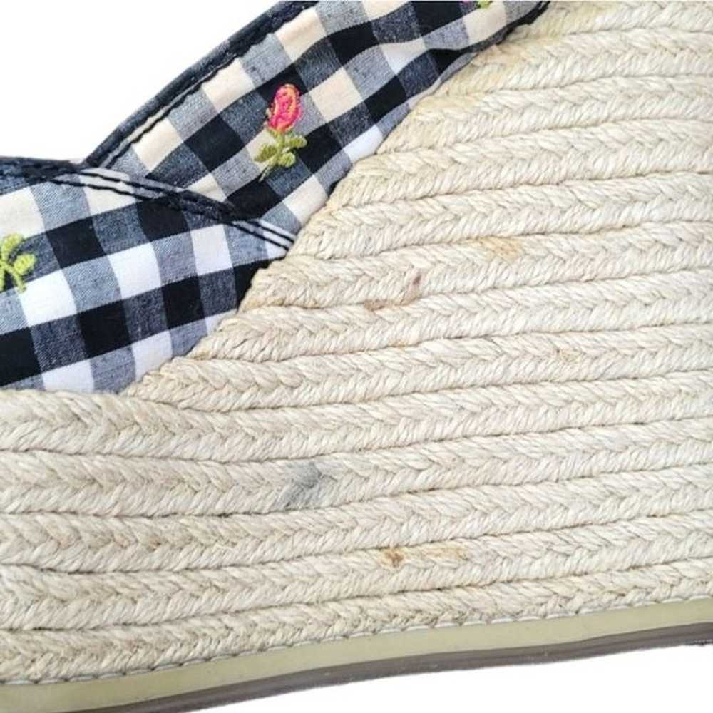 Betsy Johnson Gingham Floral Platform Wedges - image 10