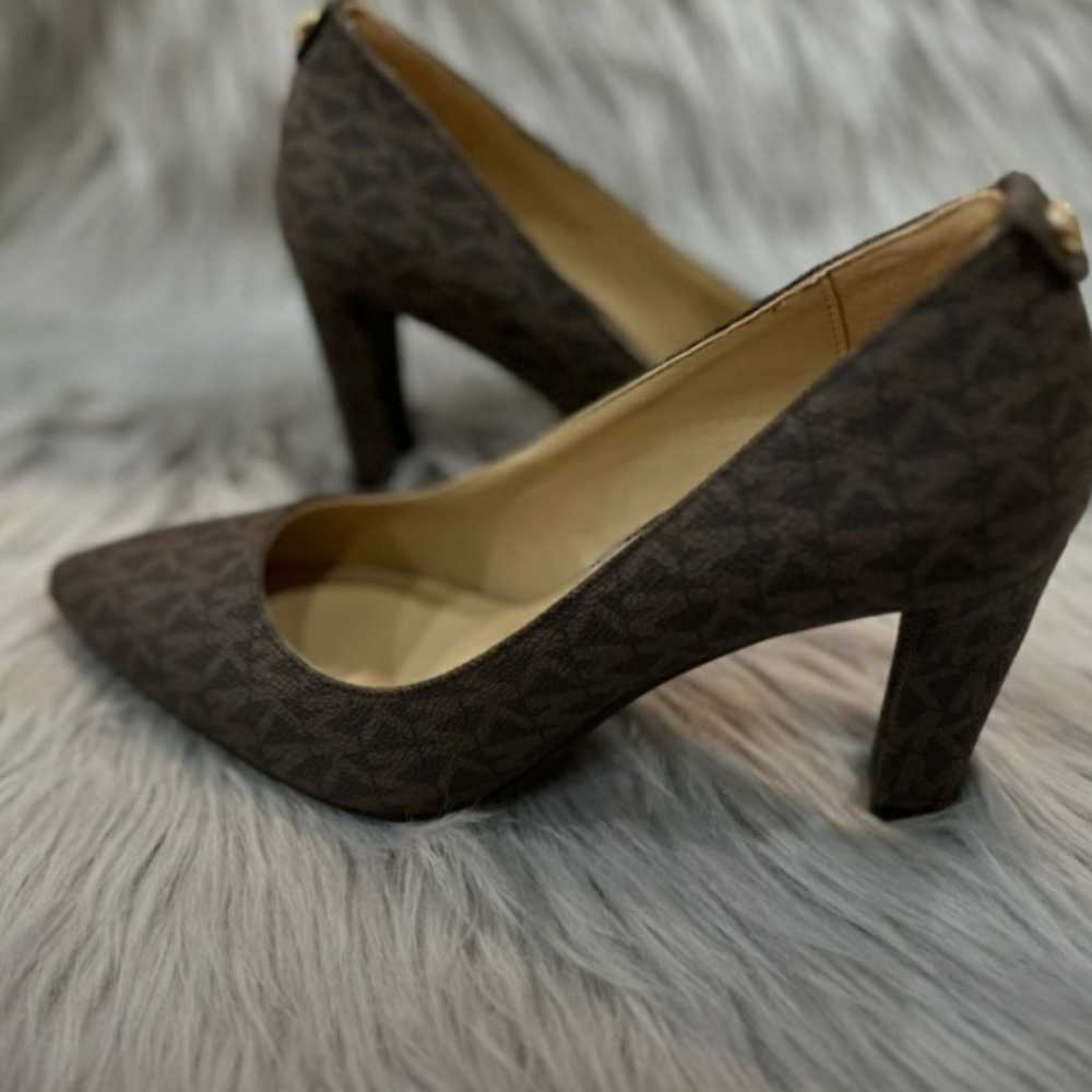 MK Brown Logo Block Heels - image 5