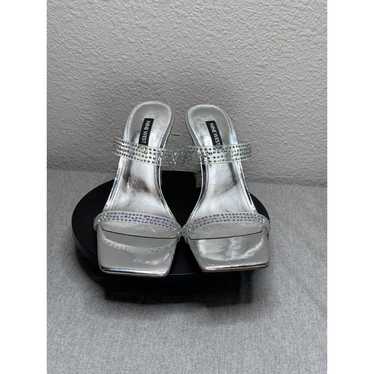 Nine West Darla Silver Clear Heel Embellished Hee… - image 1