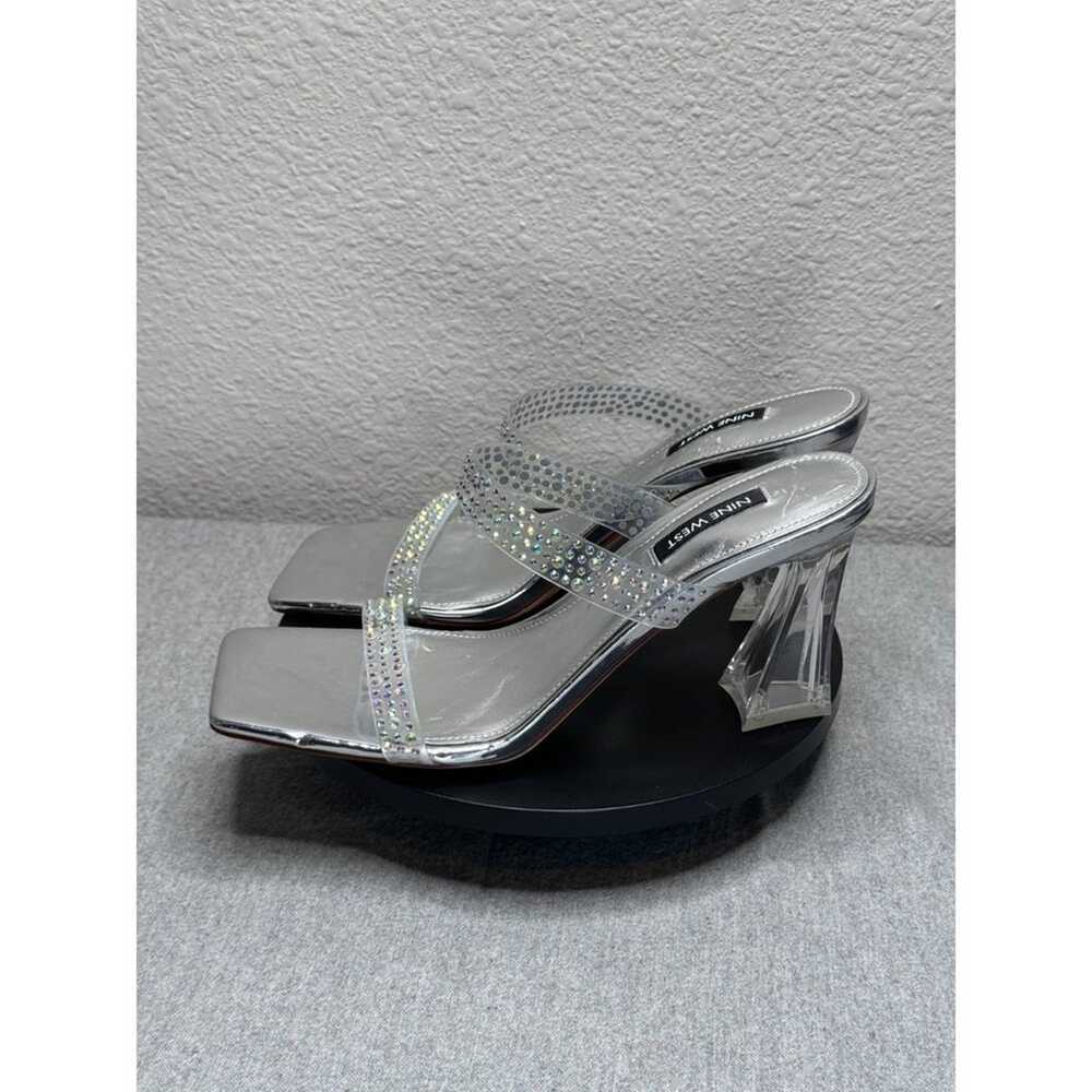 Nine West Darla Silver Clear Heel Embellished Hee… - image 2