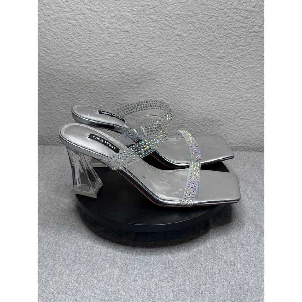 Nine West Darla Silver Clear Heel Embellished Hee… - image 3