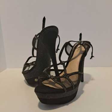 NIB Gianni Bini Elicia Black Rhinestone and Mesh W