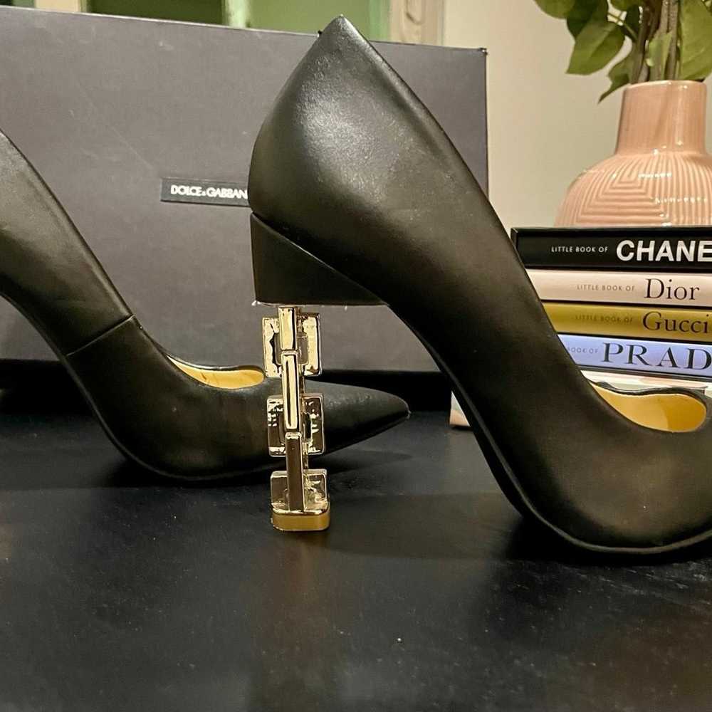 Luxury Black with Golden Heels Shoes - image 1