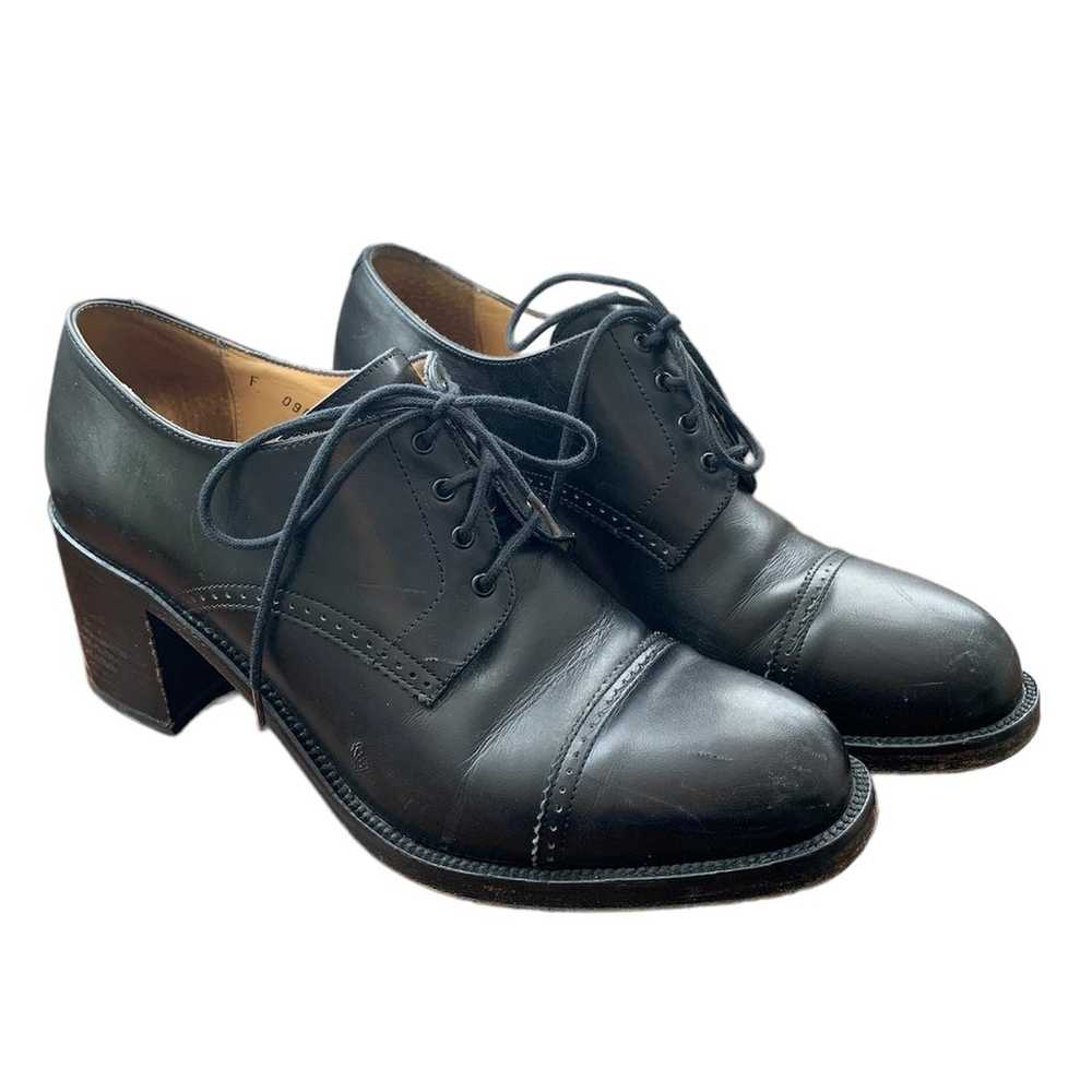 Free Lance French Black Leather Oxford Heeled Sho… - image 1