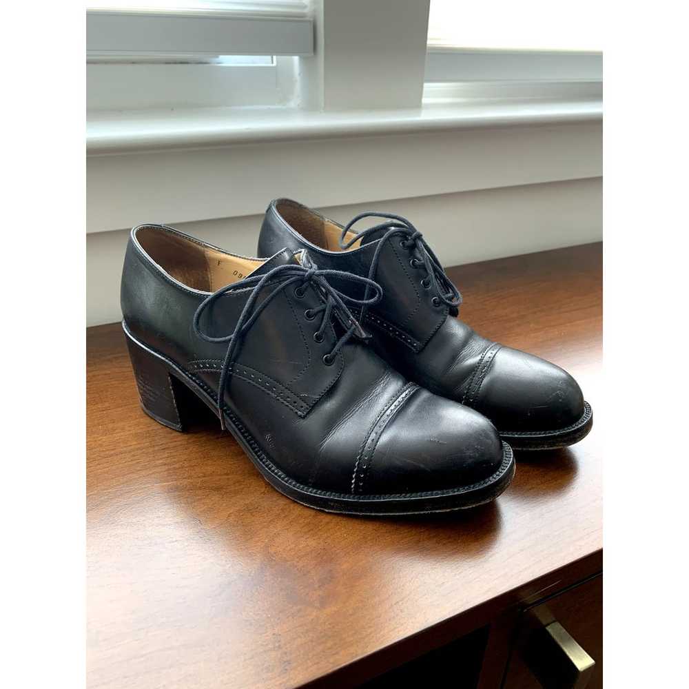 Free Lance French Black Leather Oxford Heeled Sho… - image 3