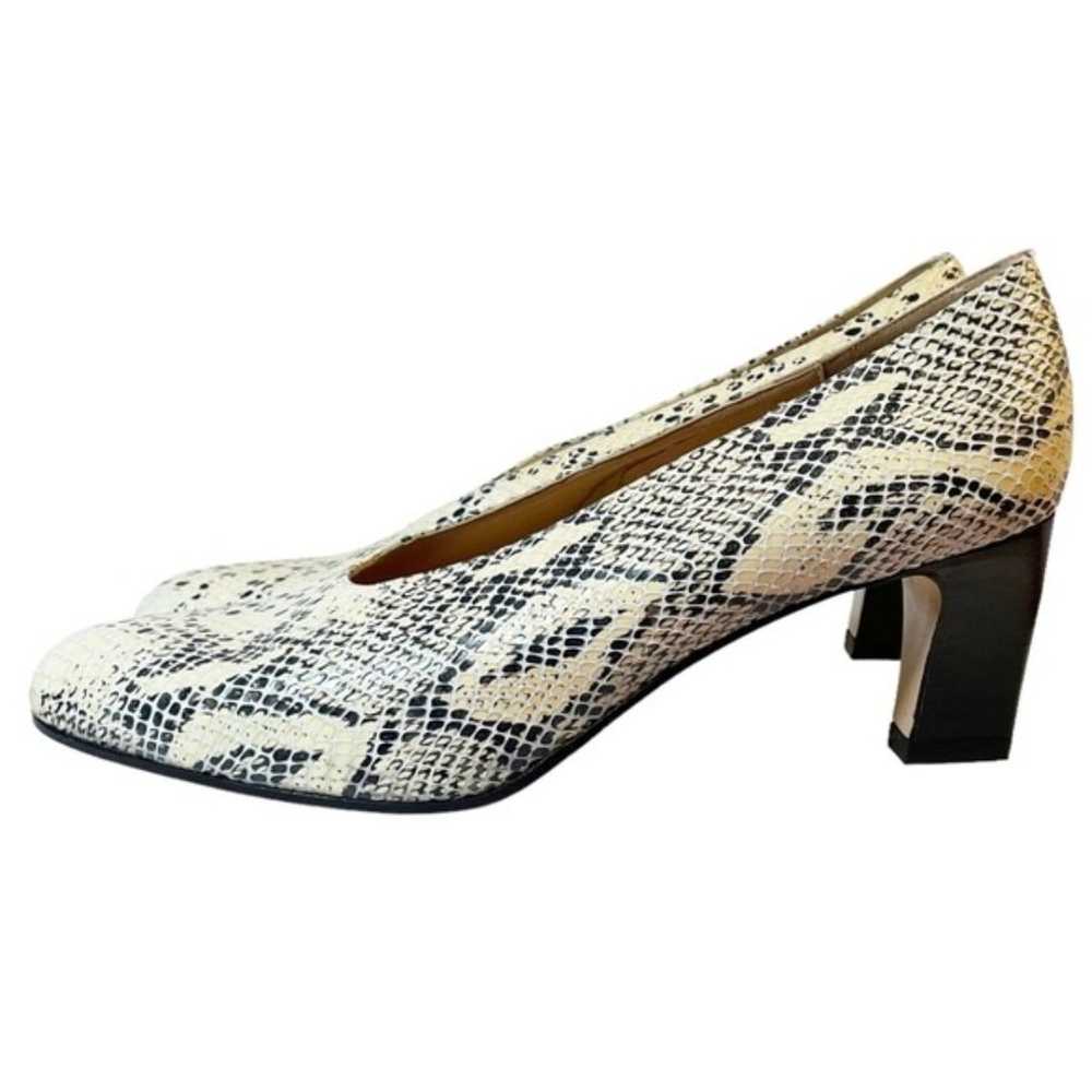 Ann Taylor Heels Leather Snakeskin Print Retro Al… - image 5