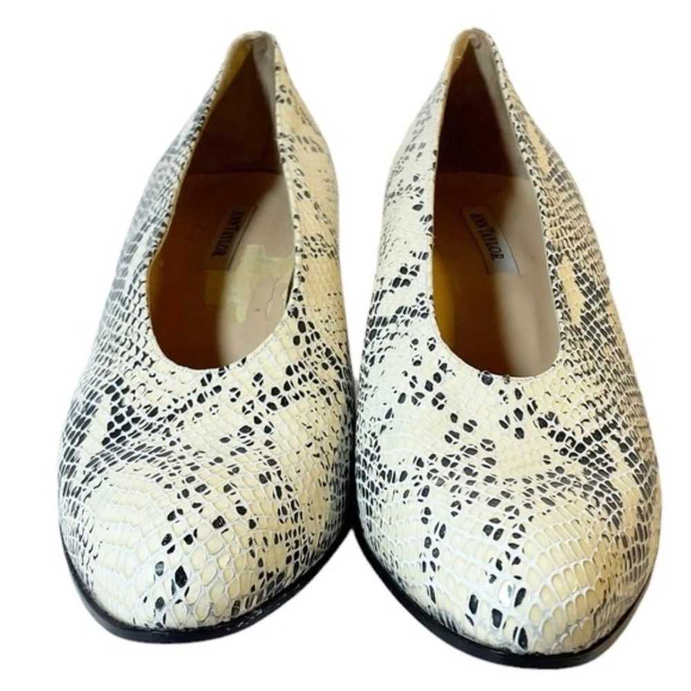 Ann Taylor Heels Leather Snakeskin Print Retro Al… - image 7