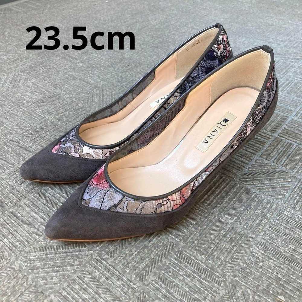 DIANA Diana lace suede floral pumps heels 23.5 - image 1