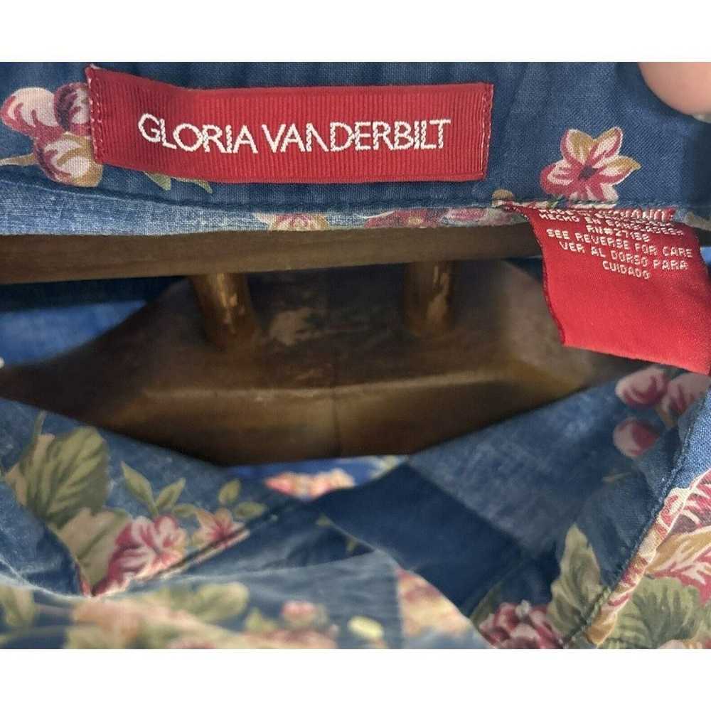 VTG 80's Gloria Vanderbilt Blue  Shirt Size Medium - image 3