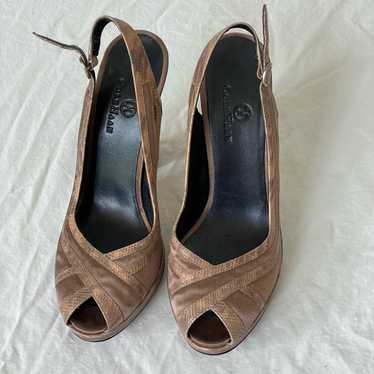 Cole Haan Peep Toe Slingback Heels Women 7.5M Nud… - image 1