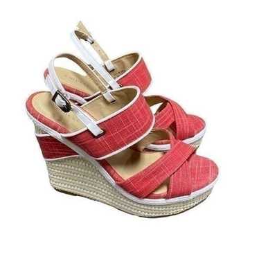 Chinese Laundry Red Wedge Sandal Size 8