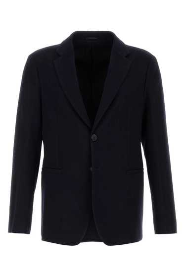 Giorgio Armani Navy Blue Stretch Wool Blazer