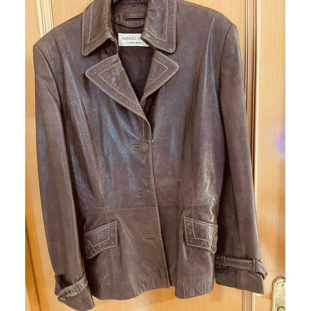 Non Signé / Unsigned Leather biker jacket - image 2