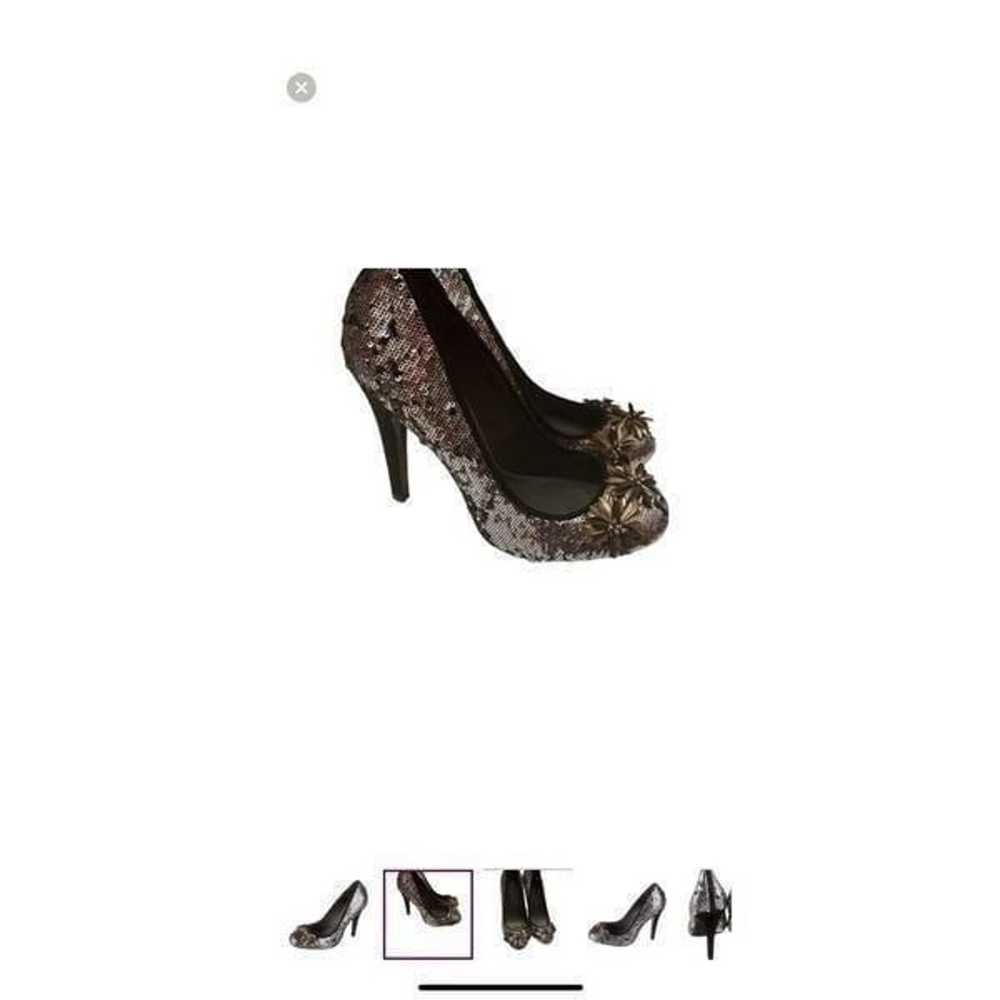 Tory Burch Women’s Size 7.5 Sequin High Heels Sil… - image 2