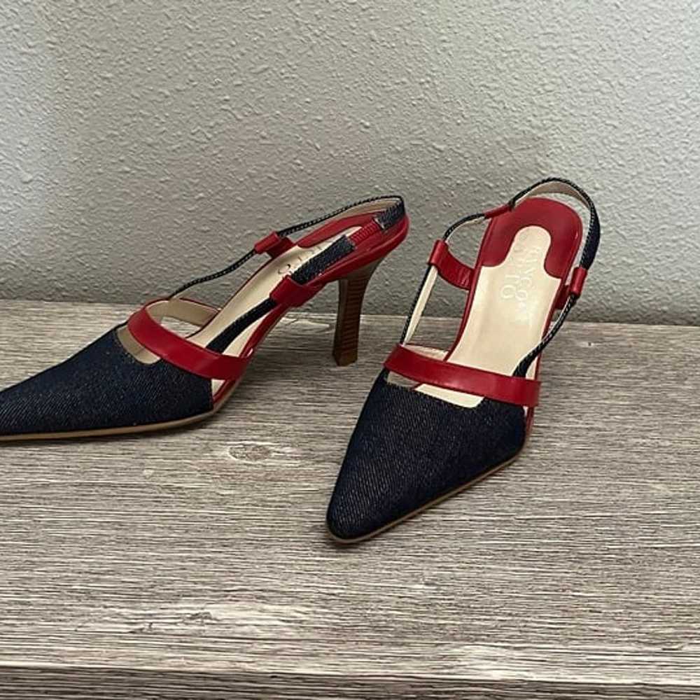 Franco Sarto Denim and Leather Slingback Pumps - image 2