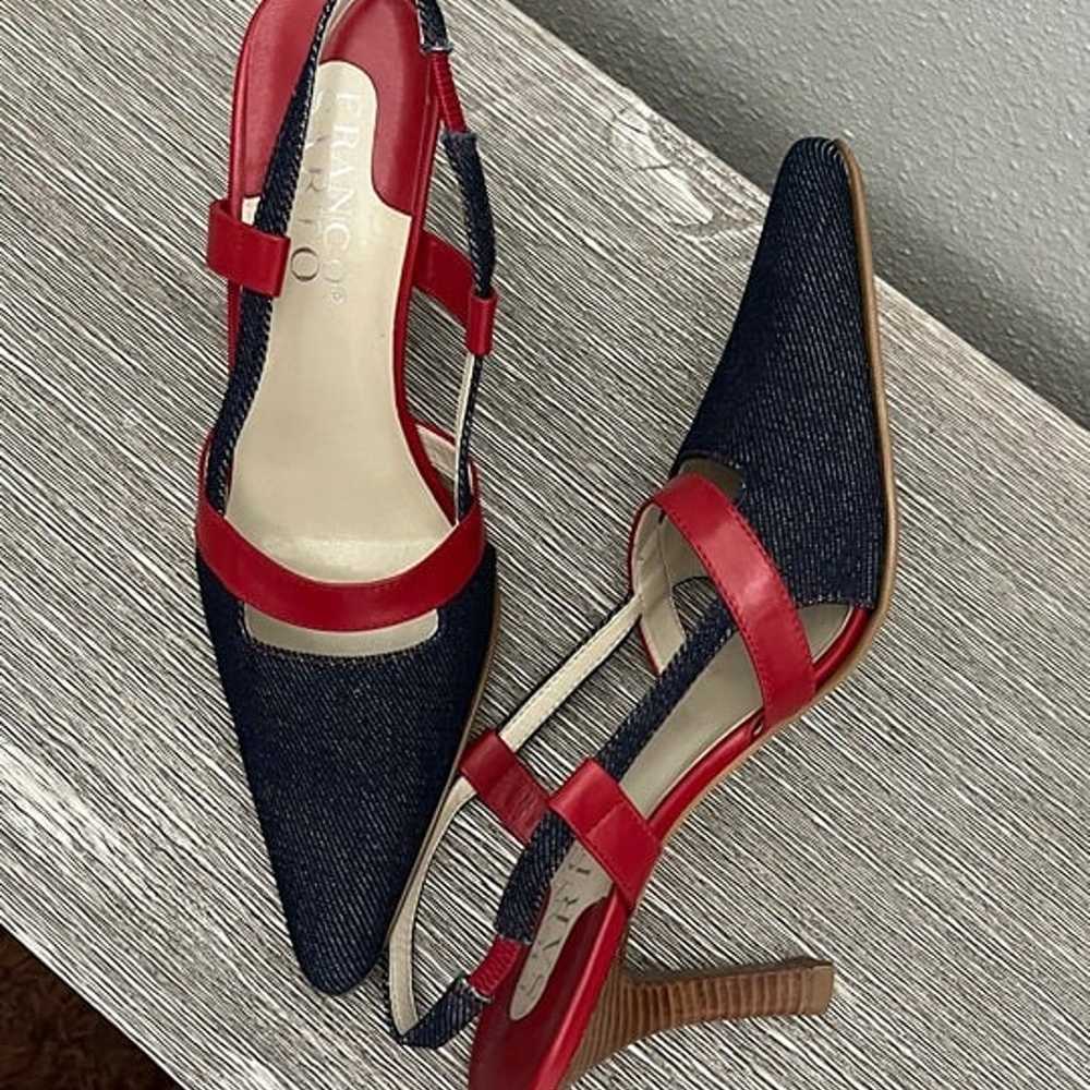 Franco Sarto Denim and Leather Slingback Pumps - image 4