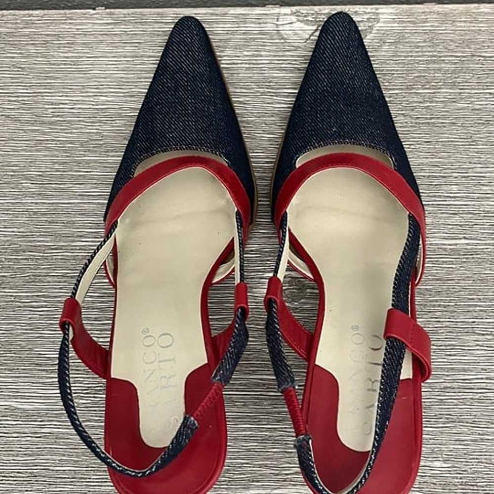 Franco Sarto Denim and Leather Slingback Pumps - image 5