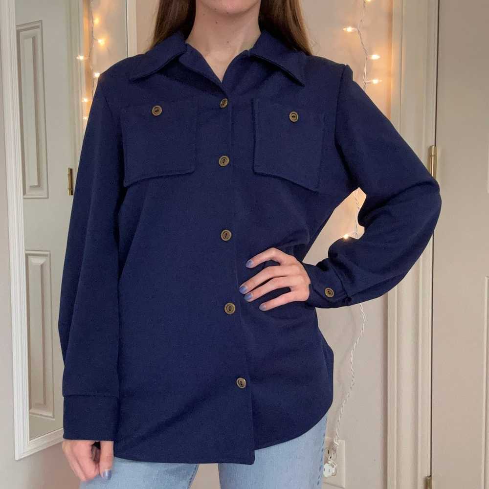 Vintage Navy Blue Blouse - image 2