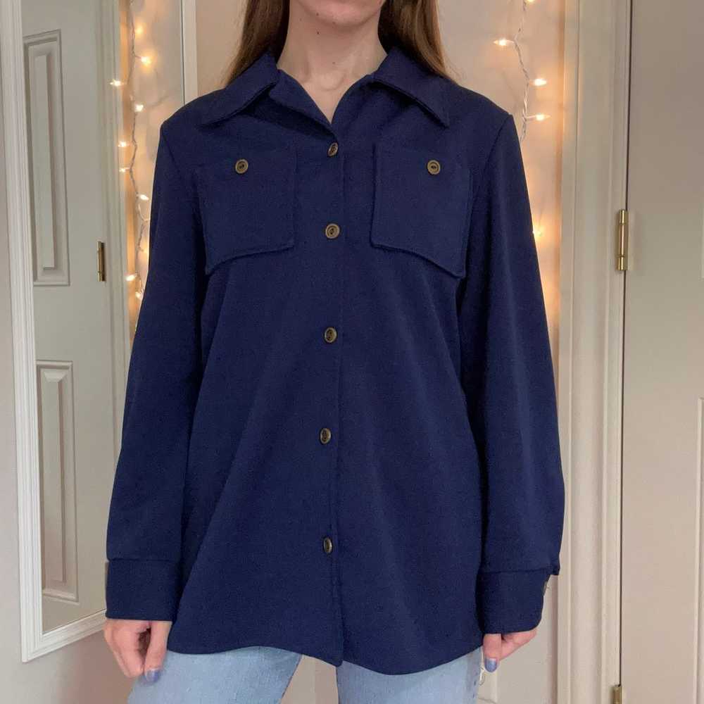 Vintage Navy Blue Blouse - image 3