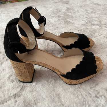 Pelle Moda Cork Platform Heels Sandals Black Size… - image 1