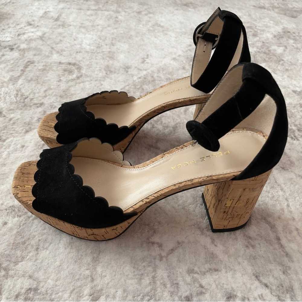 Pelle Moda Cork Platform Heels Sandals Black Size… - image 3