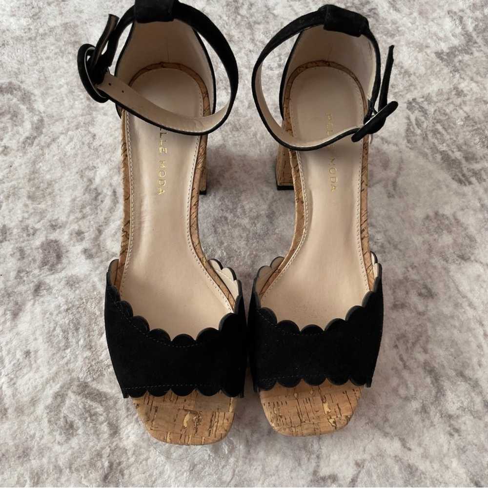 Pelle Moda Cork Platform Heels Sandals Black Size… - image 4