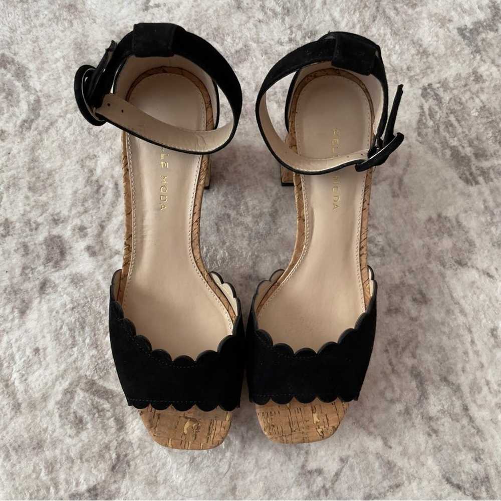 Pelle Moda Cork Platform Heels Sandals Black Size… - image 5