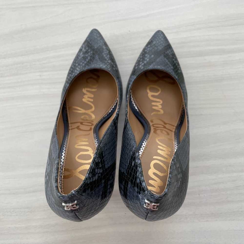 Sam Edelman Dark Blue Snake Skin Leather Stiletto… - image 3