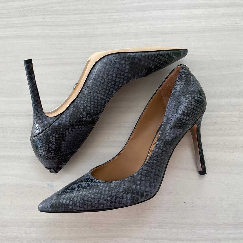 Sam Edelman Dark Blue Snake Skin Leather Stiletto… - image 5