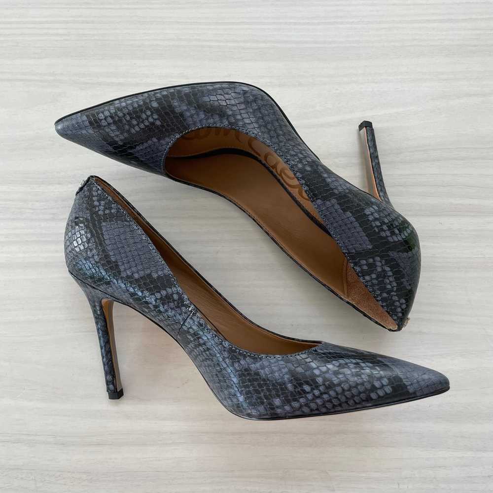 Sam Edelman Dark Blue Snake Skin Leather Stiletto… - image 6