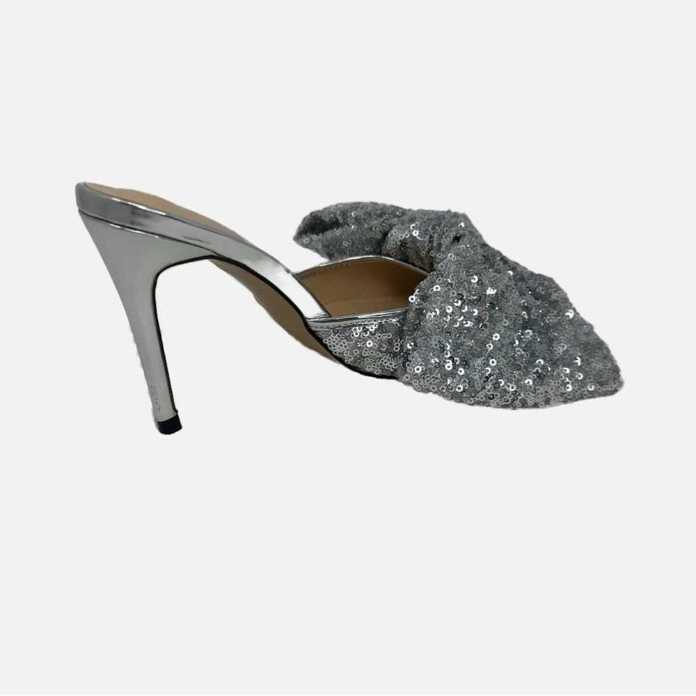 Pink Elephant Iconic Kitten Heel Bow Silver Sequi… - image 4