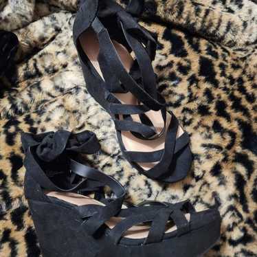 Black Suede Torrid Wedges - image 1