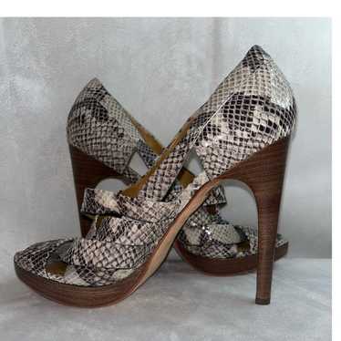 Michael Kors Exotic Snake Skin Strappy High Heels… - image 1