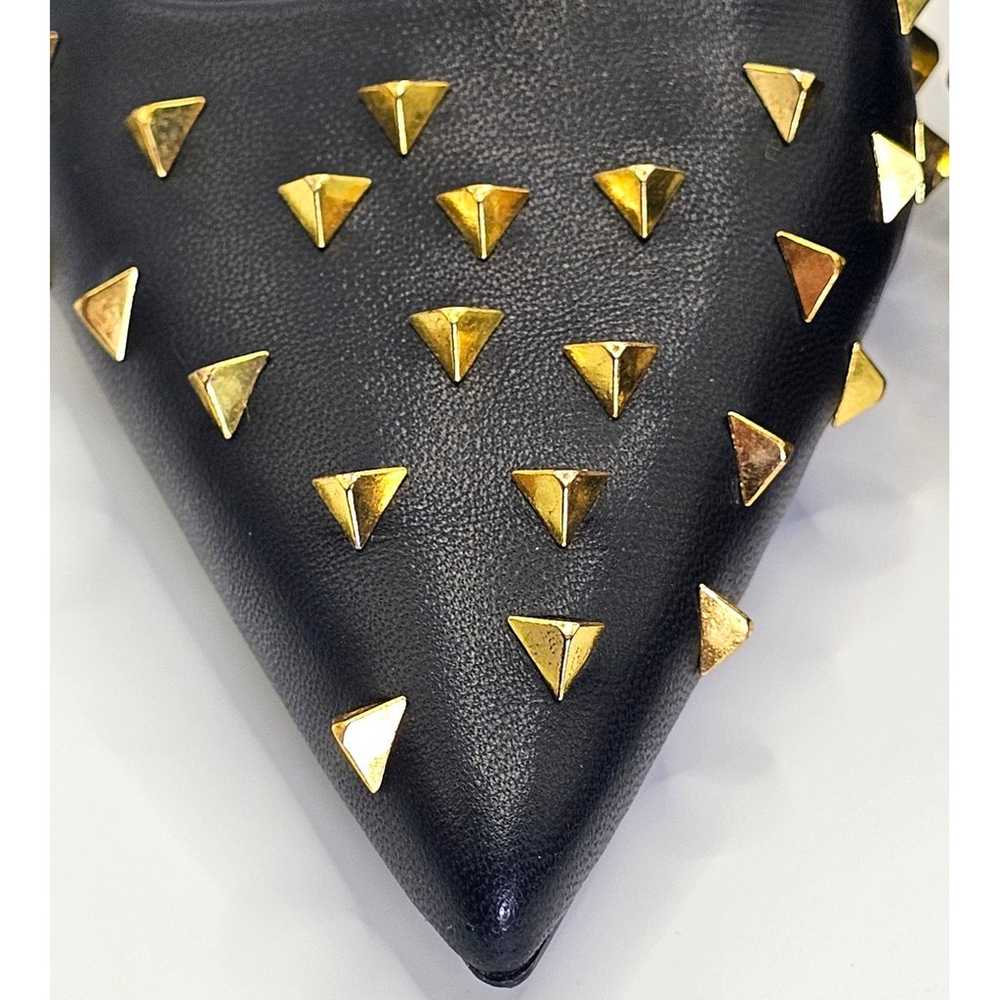 Zara Black & Gold Studded Kitten Heel - image 7