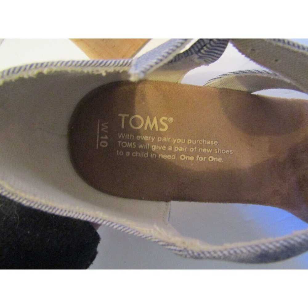 Toms Sandals Womens Clarissa Cork Wedge Shoes Blu… - image 9