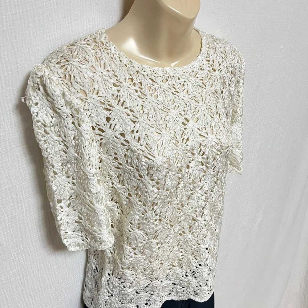 Chemical lace total lace blouse pullover white el… - image 5