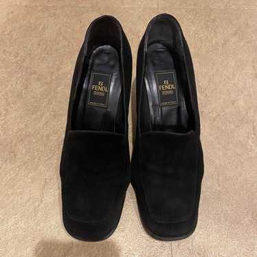 【Fendi】Pumps 36.5 Suede Black Pumps 23.5